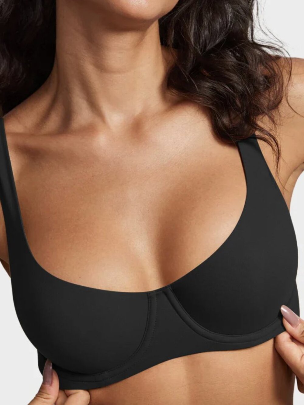 SheCurve Black Underwire Support Seamless Unlined Balconette Bra Size 38B NWOT